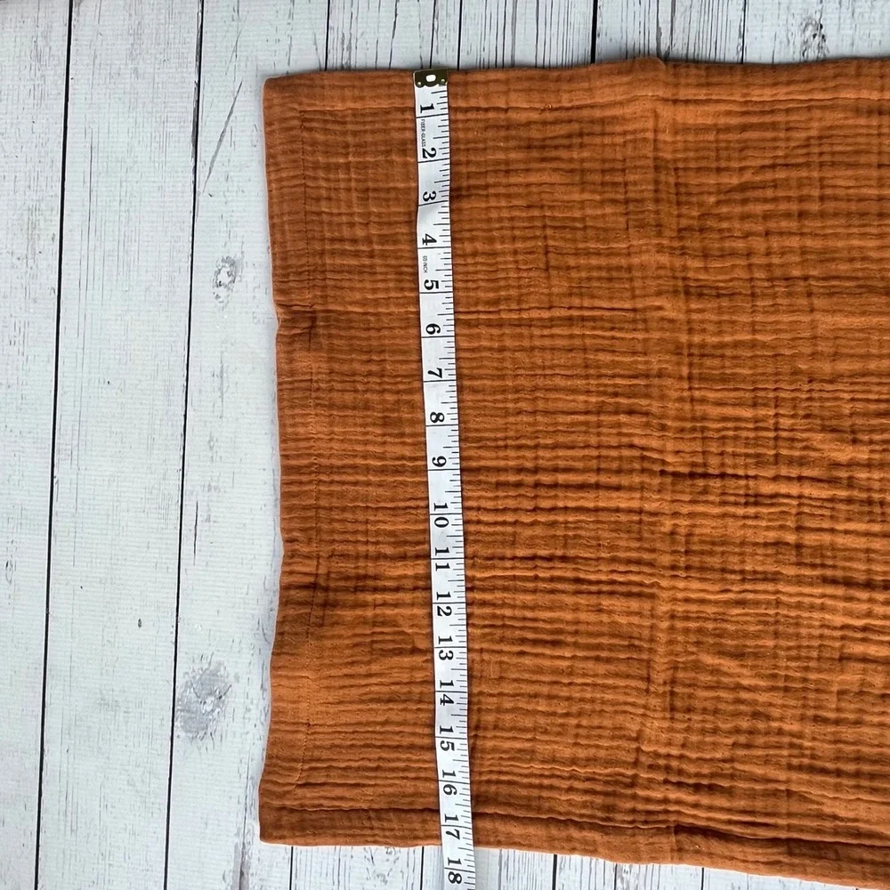 Quince Organic Airy Cotton Gauze Napkin Terracotta Rust 18x18 Square Crinkle
